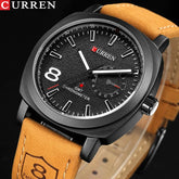 CURREN Leather Sports Watch Waterproof