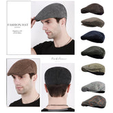 Winter Cap Men Beret Flat Cap - Cap Beret Hat