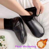 2pcs Faux cow Leather Warm Socks Indoor Slippers - °30
Soft-soled Shoes leather socks