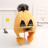 Velvet Kids Baby Cap with Ear Protection Thick Warm Cap