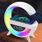 Wireless Charging Speaker| Alarm Clock | Portable Atmosphere Lamp Speaker |Dimmable Bedside Lamp Mp3 Player