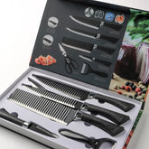 Kitchen knife new stainless steel black non stick knife wavy pattern cover knife 6-Piece gift cover knife