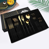 28 & 24 Pcs Tableware Set Portable Cutlery Set High Quality Stainless Steel Knife Fork Spoon Travel Flatware Festival Tableware Gift