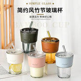 400ML Creative Straw Glass coffee cup leak proof
