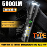 Portable LED Flashlight Shock Resistant Rechargeable Zoomable Torch