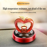 Solar Energy Power Rotary Apple Car Aromatherapy Air Freshener Fragrance Diffuser Auto Center Console Dashboard Ornament