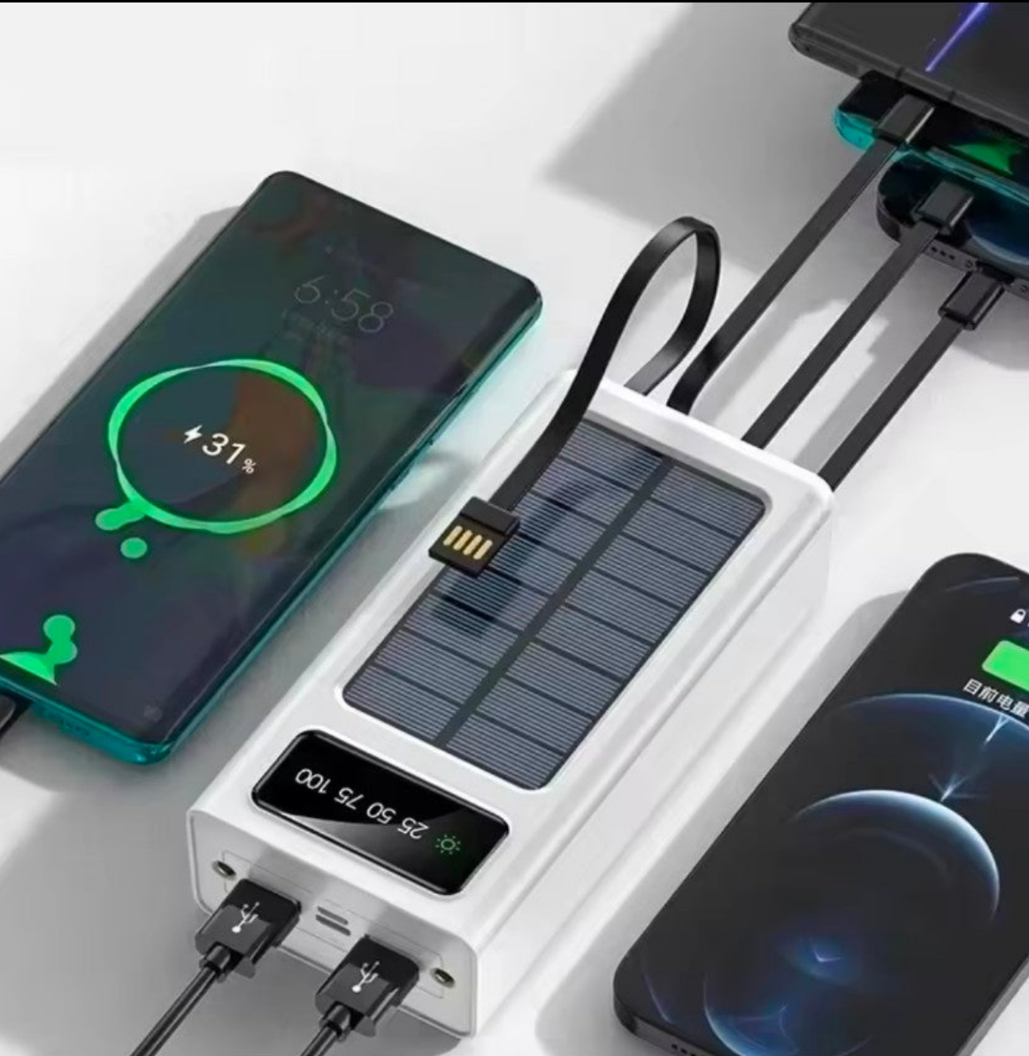4 in 1 Solar Power Bank 10/20/50000mah Ultra-large Capacity