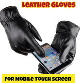 Touch screen Winter Warm Leather Gloves Waterproof Non slip
