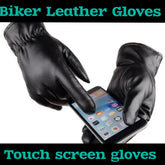 Winter Leather Gloves Touchscreen Fleece Keep Warm Waterproof Driving Gloves