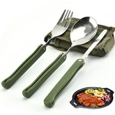 3 in 1 Foldable Camping Cutlery Set