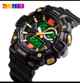 Skemei stylish Brand Men Sports Watch Dual Display Analog Digital LED Electronic Quartz Wristwatches Waterproof Swimming Military Watch