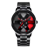 Wheel Design Fashion Stainless Steel Men's Quartz Wristwatch