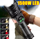 2km Long Range LED Flashlight With Side COB Strong Tail Magnet Lamp Type-C