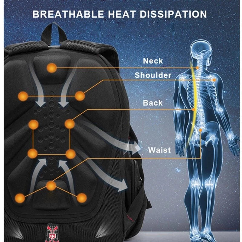 Swiss Large Capacity Travel Business Laptop Backpack USB Charging