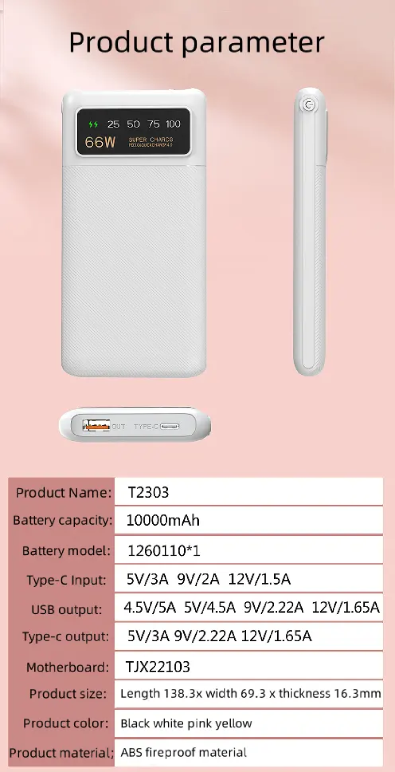 BLS OEM/ODM 10000mah Fast Charging Power bank