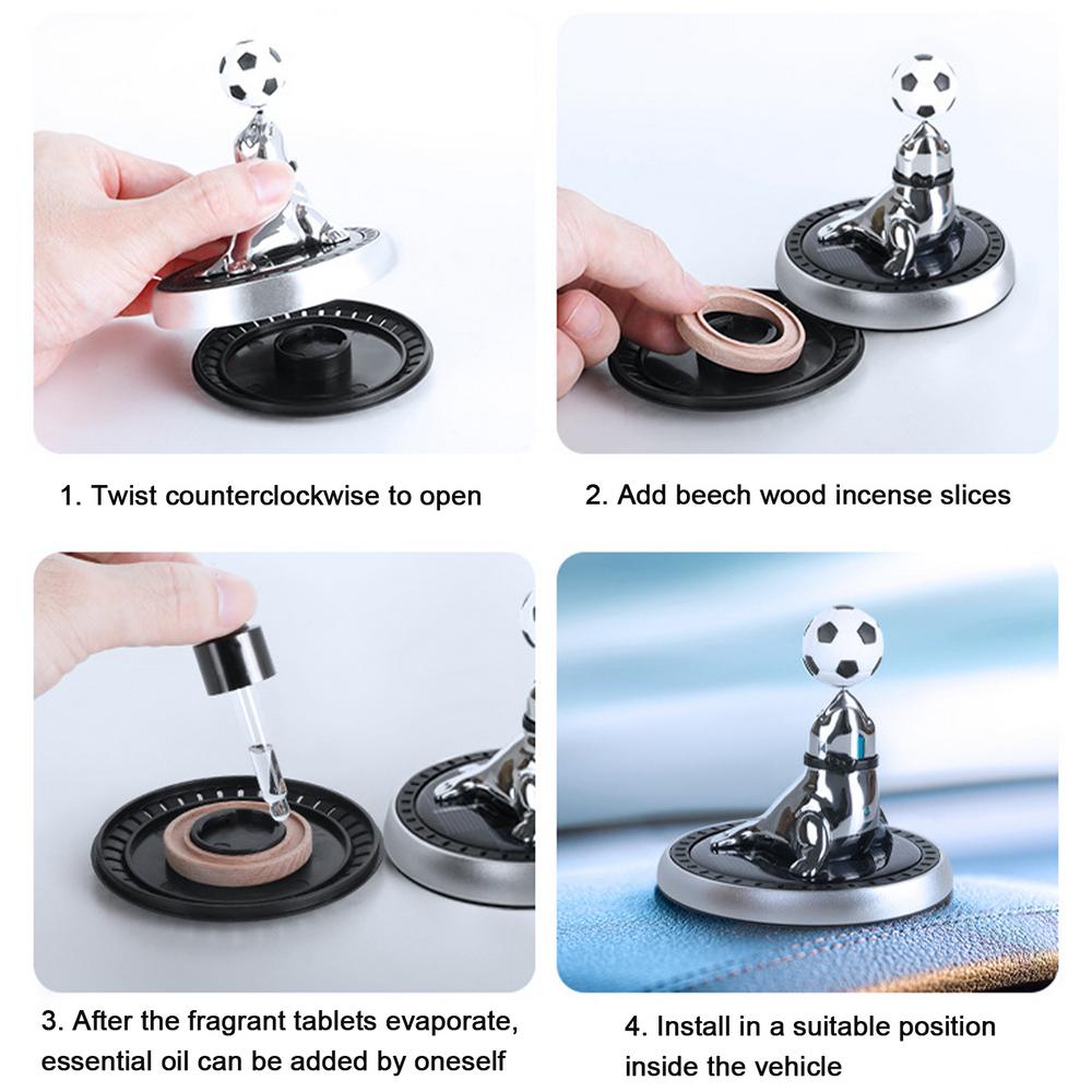 Car Solar Rotating Air Freshener Automobile Interior Perfume Ornaments Car Dashboard