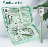 22Pcs Manicure Nail Clipper Cutter Care Pedicure Dead Skin Pliers Tools With Case