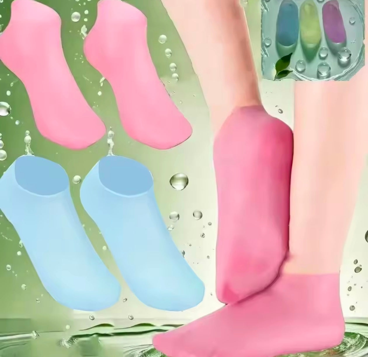 Spa Massage Silicone Moisturizing Foot Socks Remove Dead Skin Anti Cracking Anti-drying Foot Care Socks Reusable Pain Relief