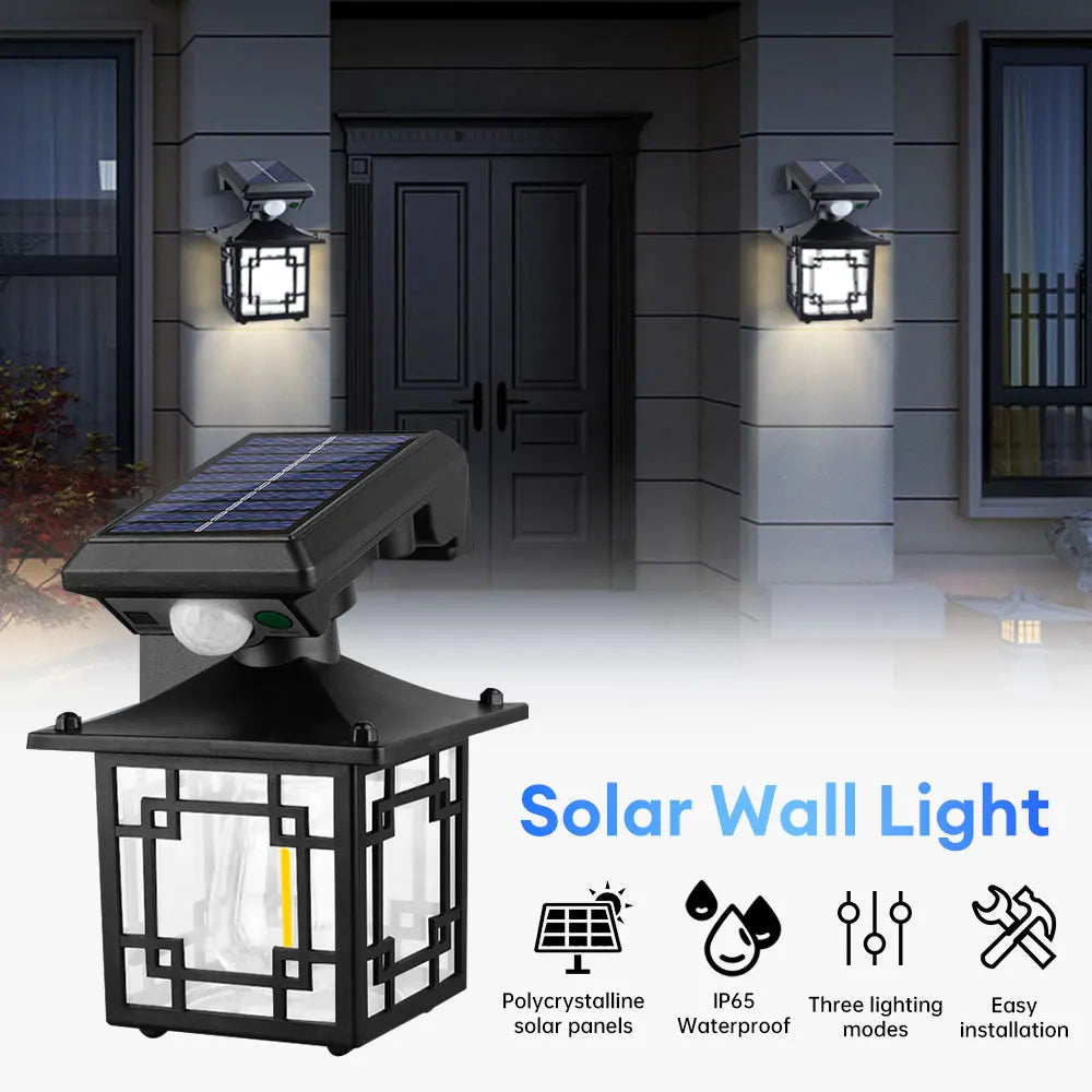 Beautiful Solar Outdoor indoor Light Wall Lamp With Remote Control Motion Sensor