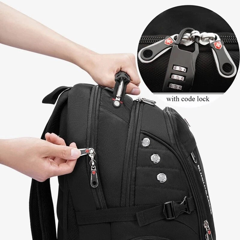 Swiss Large Capacity Travel Business Laptop Backpack USB Charging