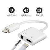 2 in 1 Lighting Charger Listening Splitter adaptor For iphone with Mic Direct working