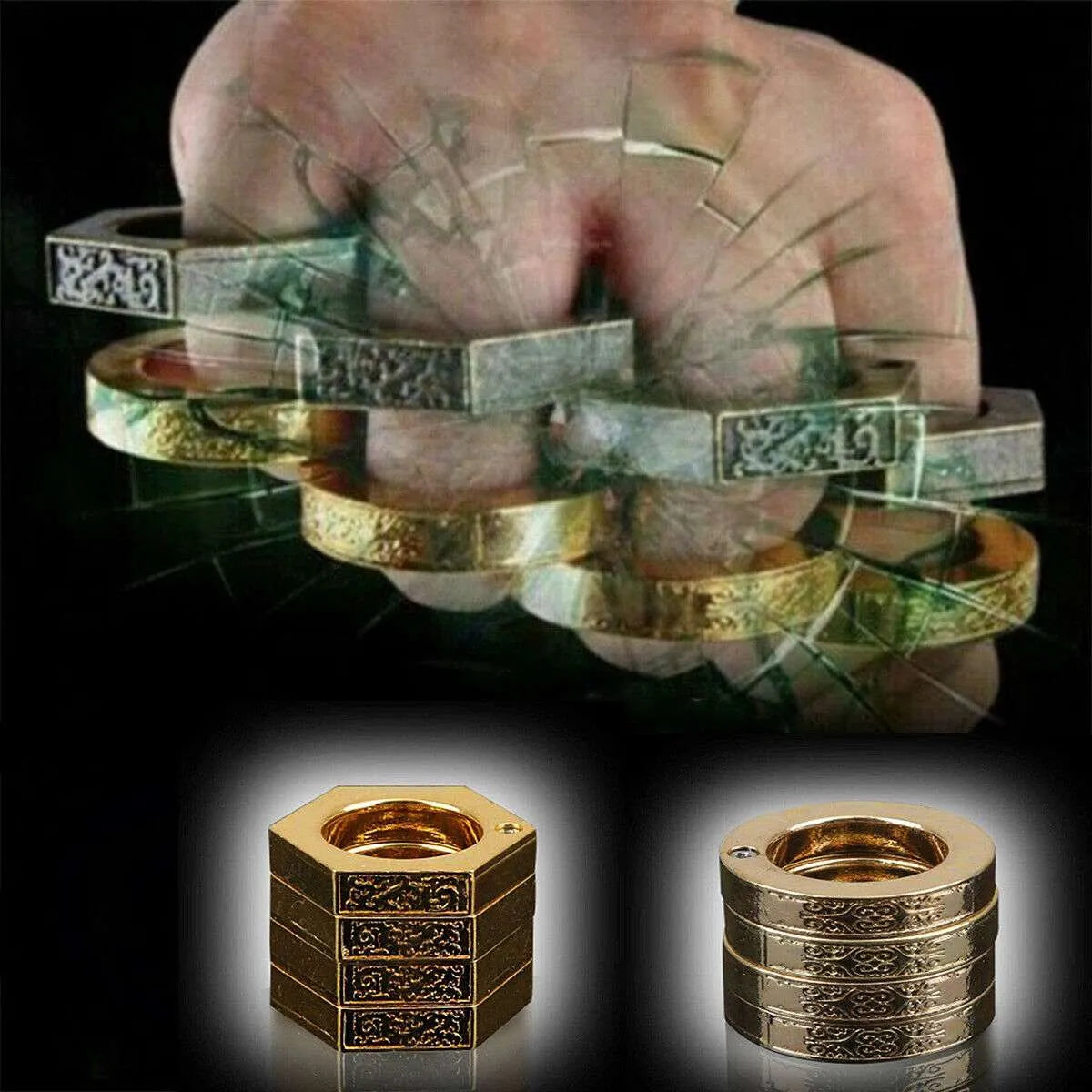 4X Self Defense Rings Finger Knuckle Emergency Rescue Breaker Survival Tool