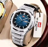 Power Luxury Stainless Steel Quartz Watch Waterproof 3ATM