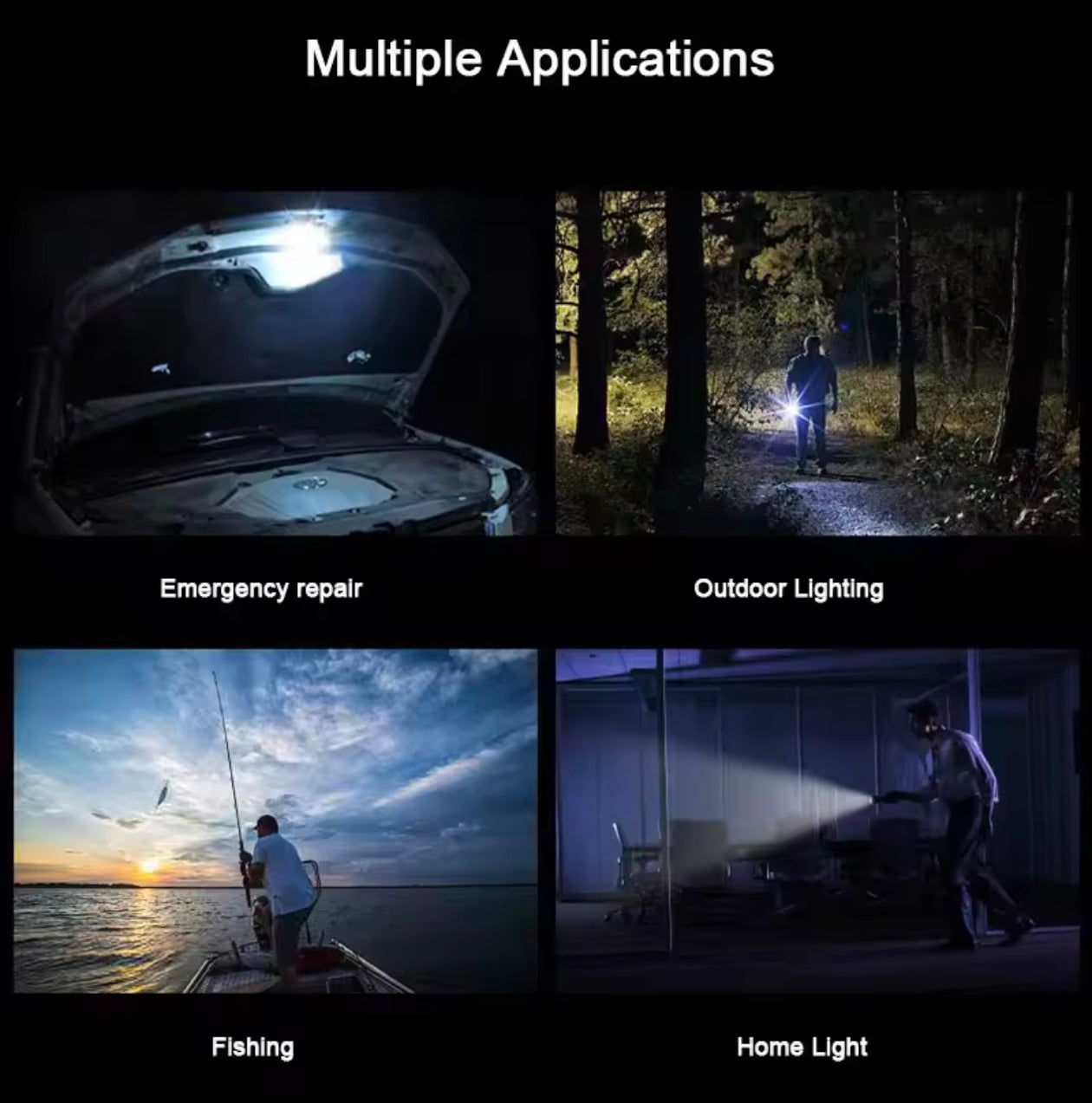 Portable Strong Flashlight Magnetic Mini Multi-functional Rechargeable Torch Super Bright