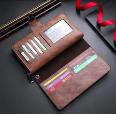 MBS PU Leather Long Zipper Business wallet & multi Card Holder