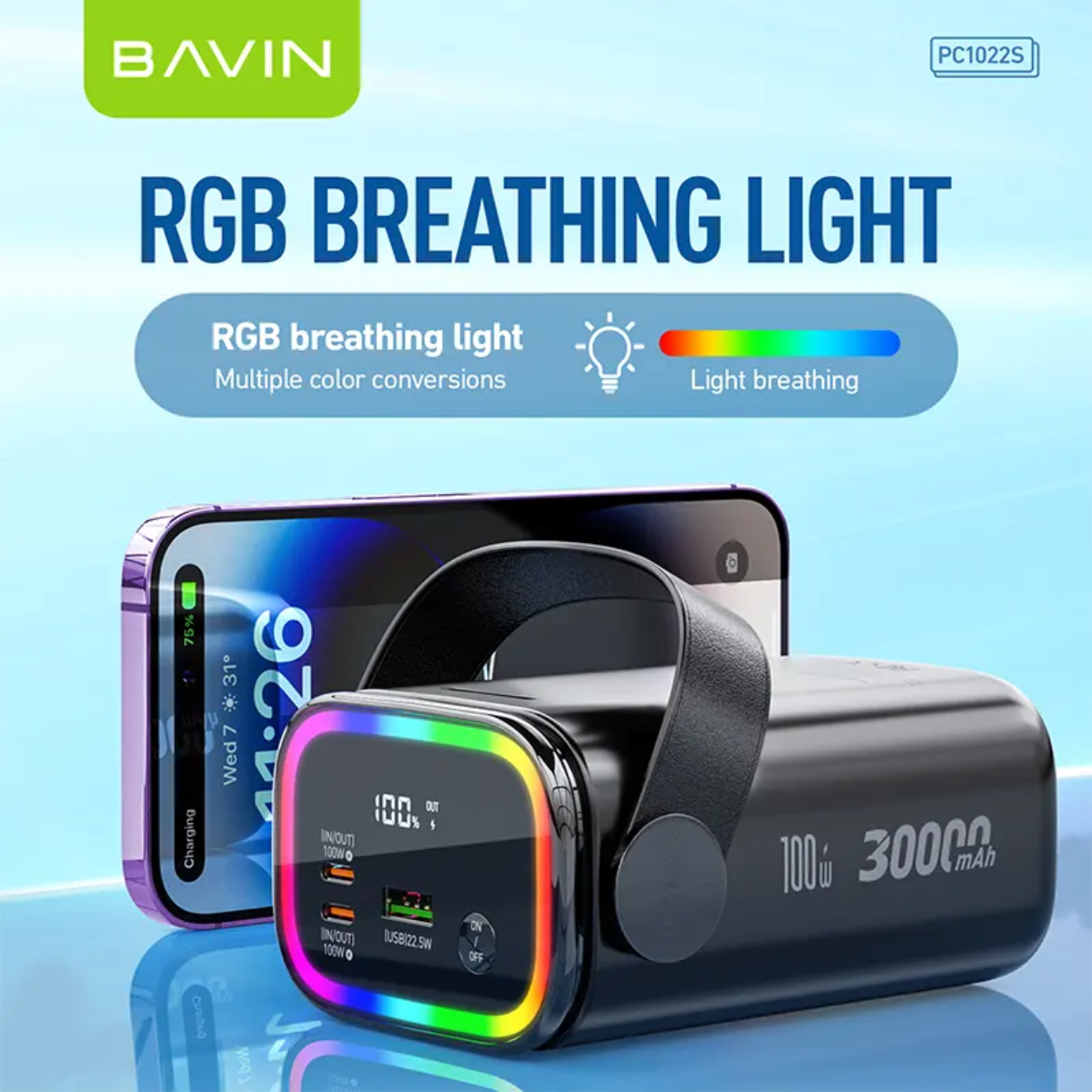 BAVIN 100W Heavy duty 30000mAh Fast Charging Power Bank