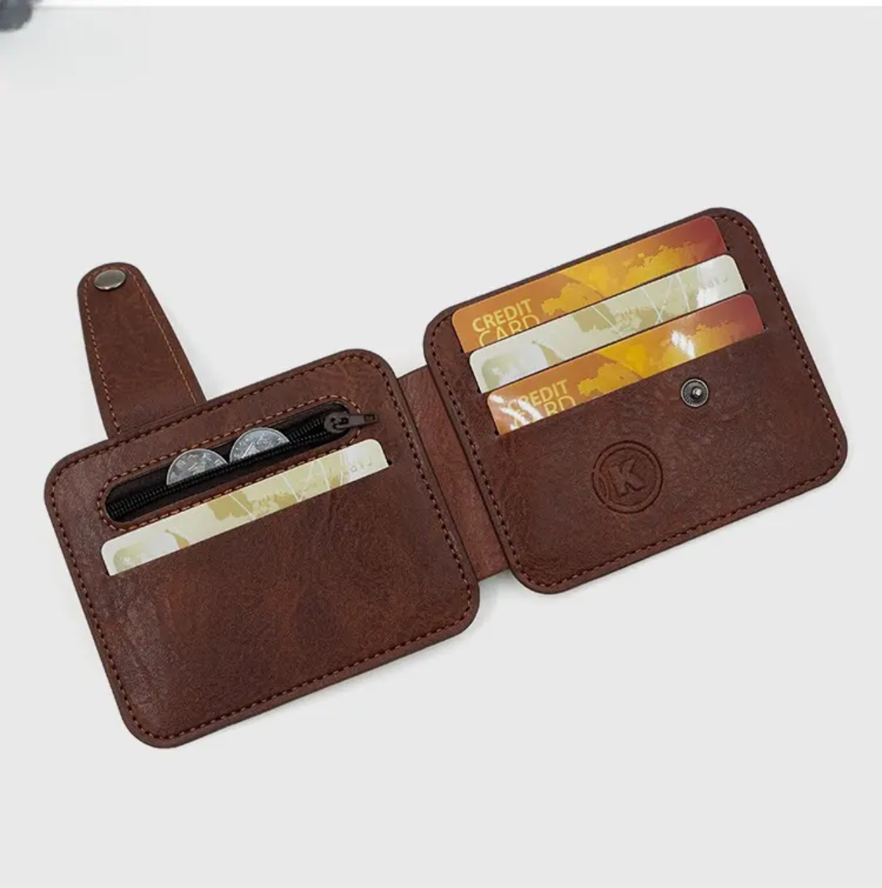 Baellery Ultra-thin Coin Purse Mini PU Leather Card Holder & Wallet