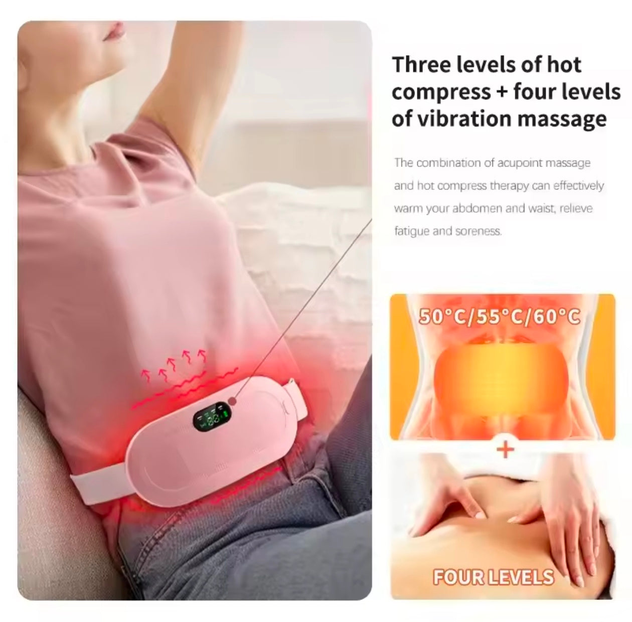 Heating Pad for Period Cramps & Vibration sliming Massage Warm Belt