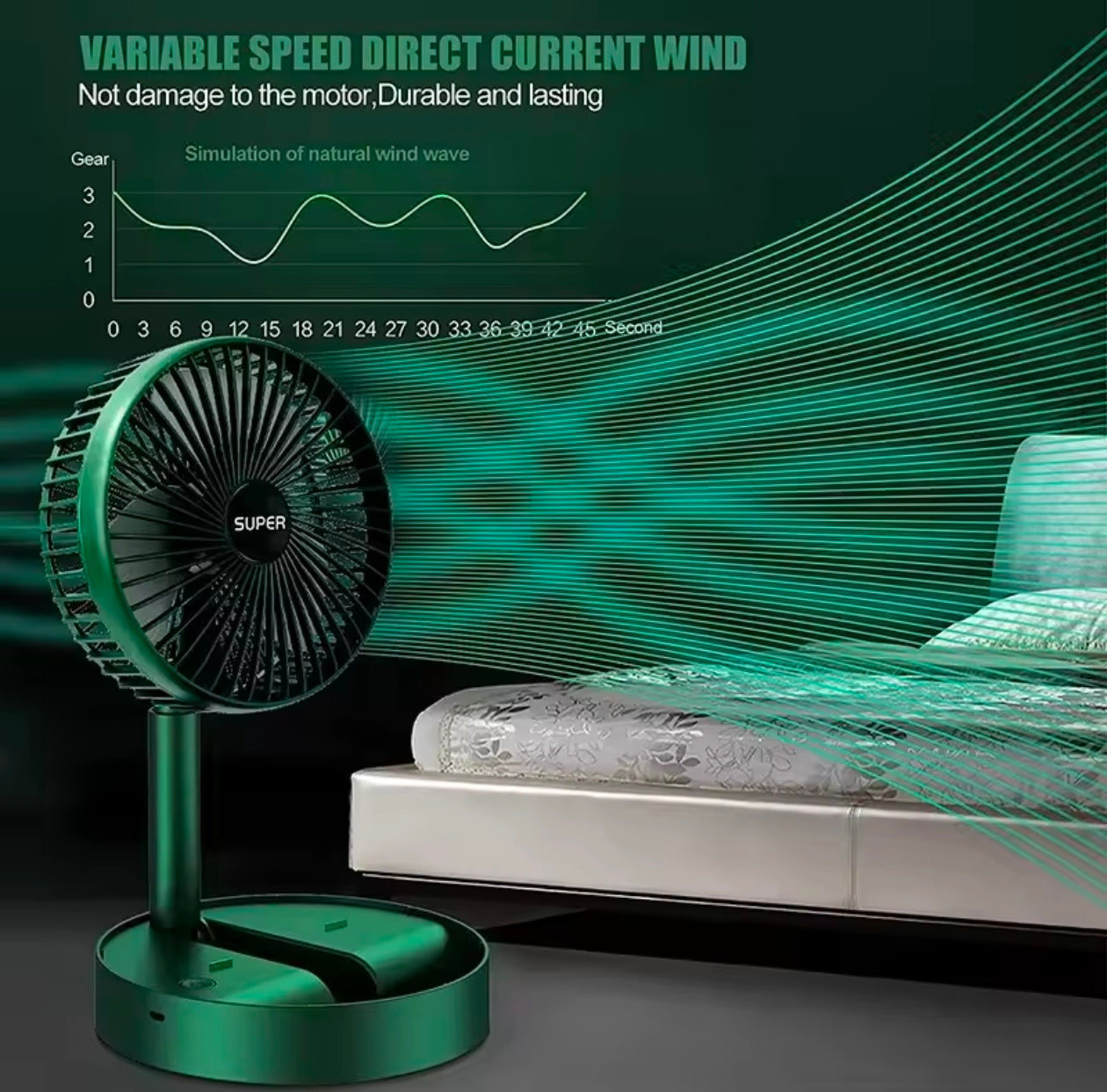 Double-Headed Portable Air Cooler 3 Speeds Rechargeable/USB Desk Air Cooler