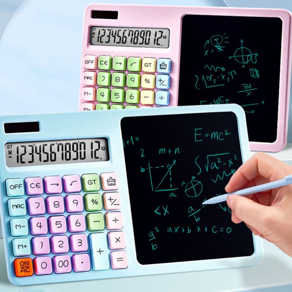 12-Digit Solar Calculator Large LCD Display Dual Power Supply