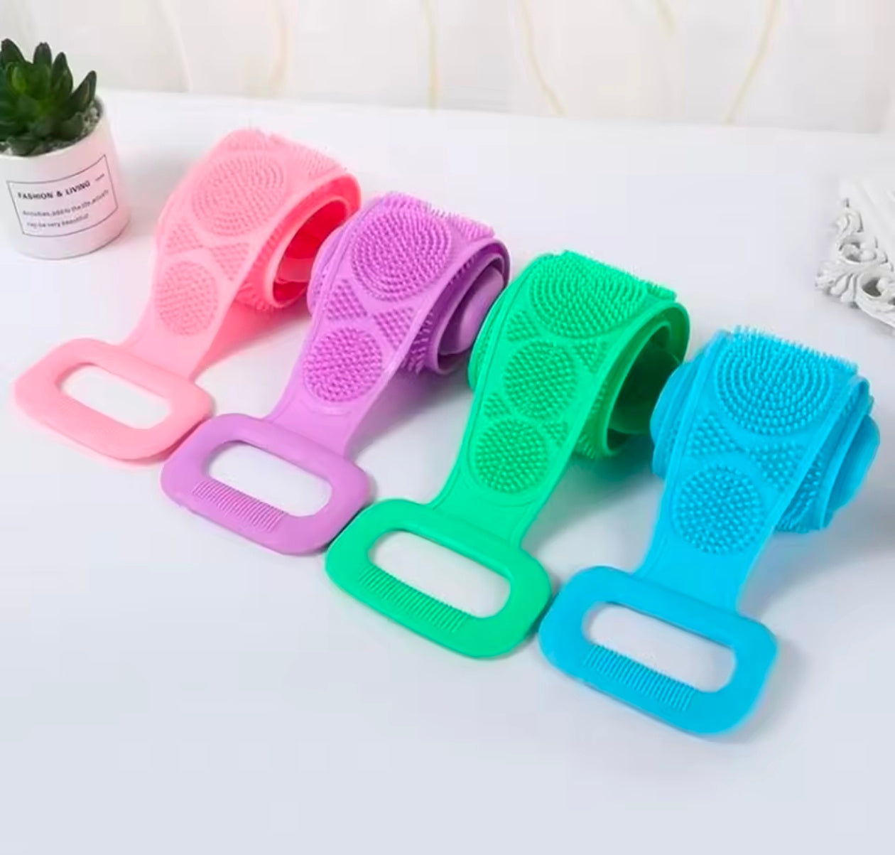 Silicone Back Scrubber, Double Side Bathing body Scrubber