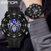 Sanda Spider Military Dual Time Sports Watch Waterproof