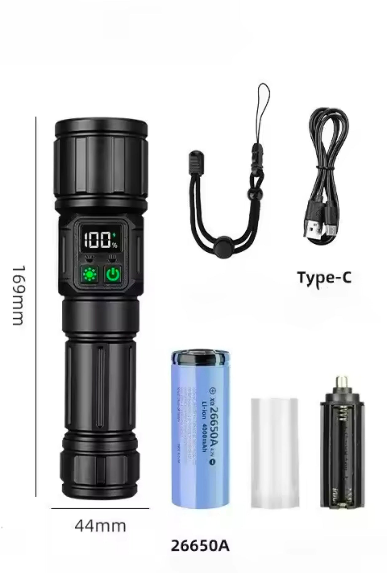 Double Side Flashlight Side Light Super Bright Long Shooting Tail with Strong Magnet