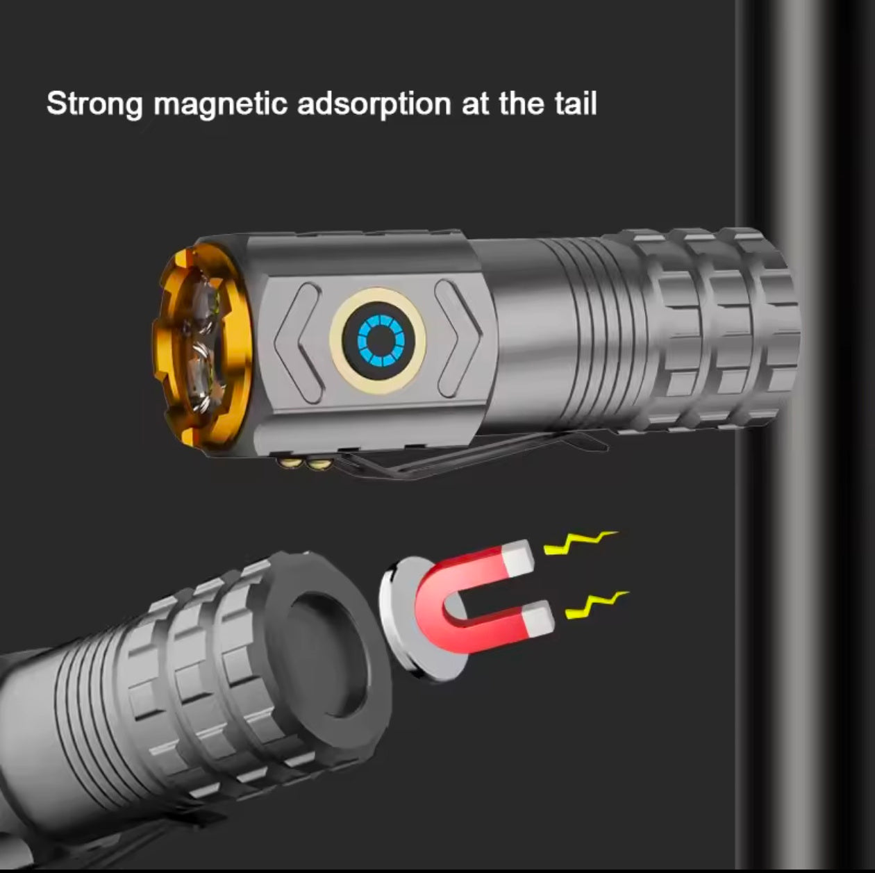 Portable Strong Flashlight Magnetic Mini Multi-functional Rechargeable Torch Super Bright