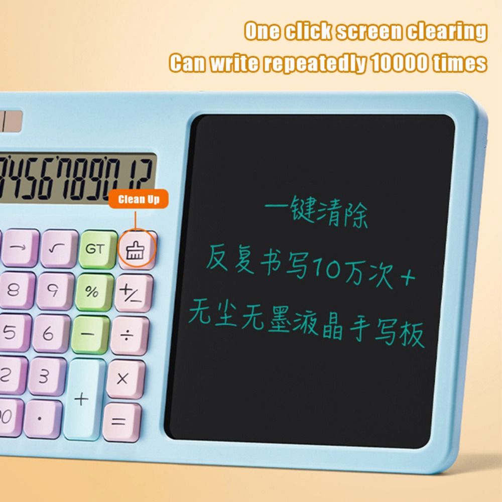 12-Digit Solar Calculator Large LCD Display Dual Power Supply