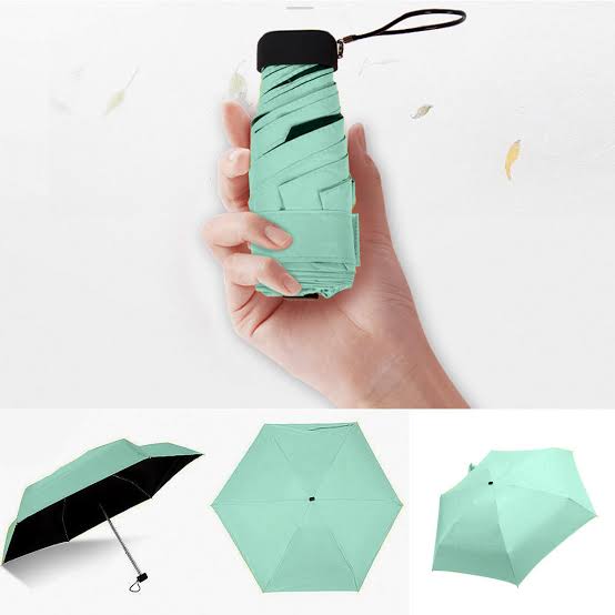 Mini Sun Umbrella UV Protection Vinyl Folding Pocket Parasol with Sun Shade Ultraviolet Protection Capsule Design