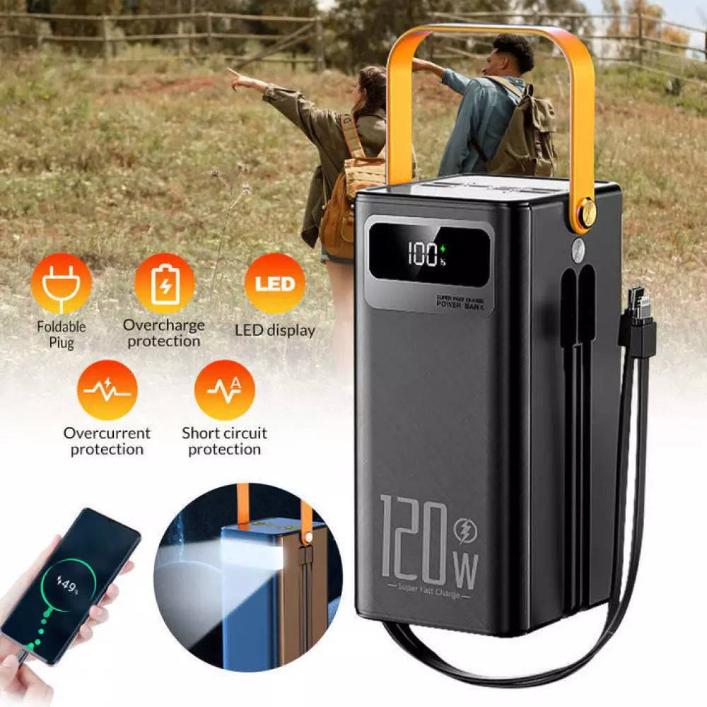 Power Bank 50000mAh 120W Fast Charging USB Portable Charger Mutil Port For Phone