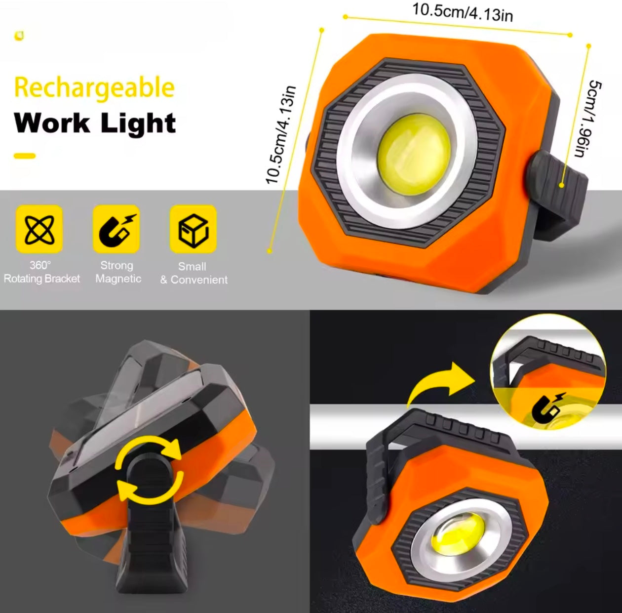 400 W Solar And USB Rechargeable Light 4 Working Modes