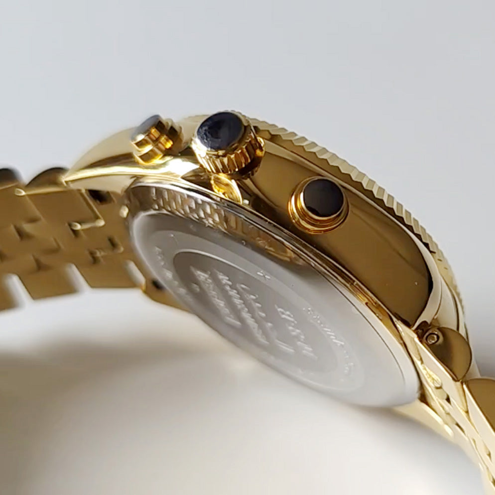 Alharmeen Al Fajar Muslim Watch with Arabic Sapphire Crystal Dial Azan Prayer Alarm Islamic Time Wristwatch Ramadan Gift