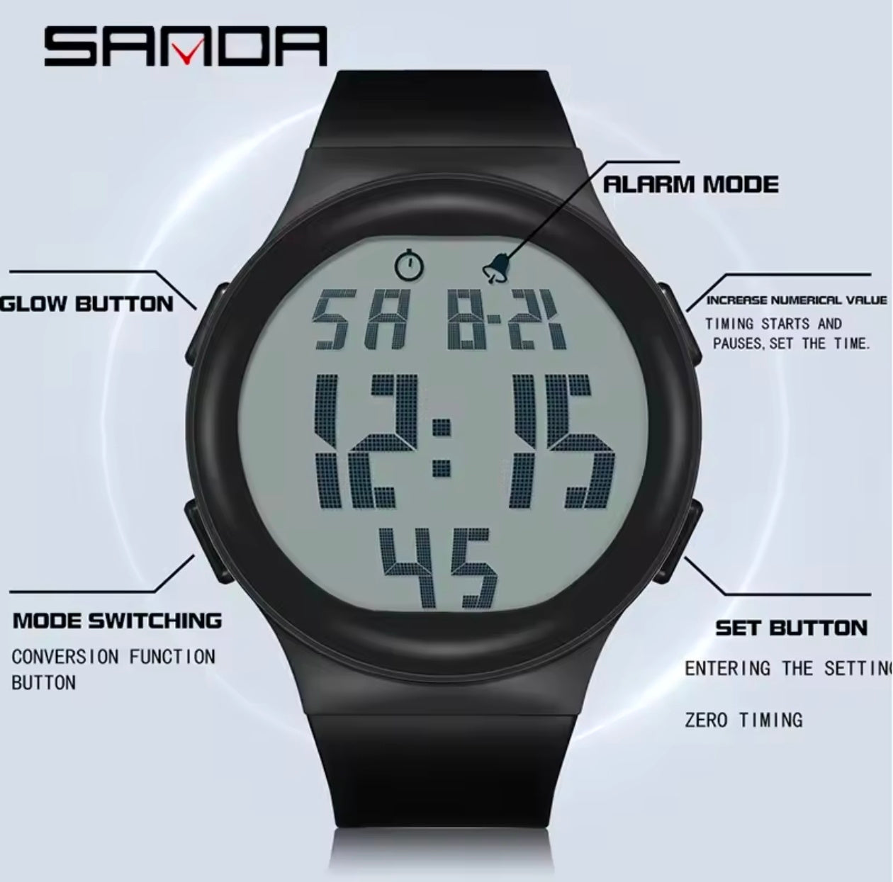 Creative Astronaut LED Digital Watch For Men Women Alarm Sport Waterproof Luminous Watch
