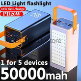 Power Bank 50000mAh 120W Fast Charging USB Portable Charger Mutil Port For IPhone