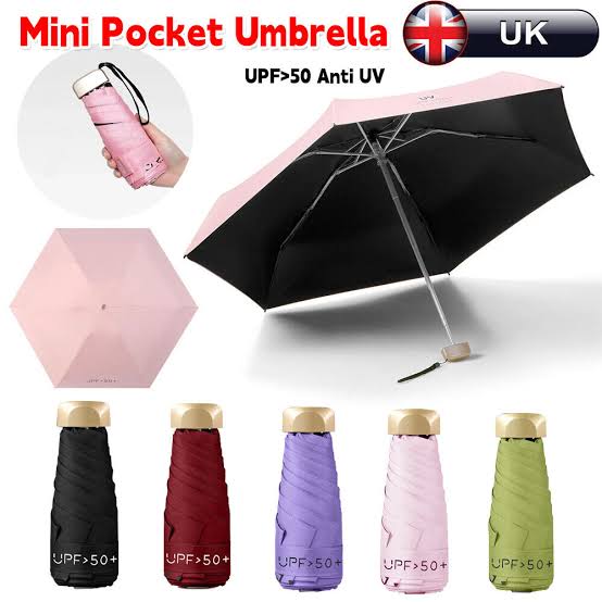 Mini Sun Umbrella UV Protection Vinyl Folding Pocket Parasol with Sun Shade Ultraviolet Protection Capsule Design