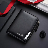 Vintage Style Shibali Folding zipper Design Pu Leather Short Wallet With Decorative Corner