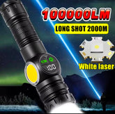 2km Long range 1000Lm Aluminium Zoom Torch Type-C Rechargeable