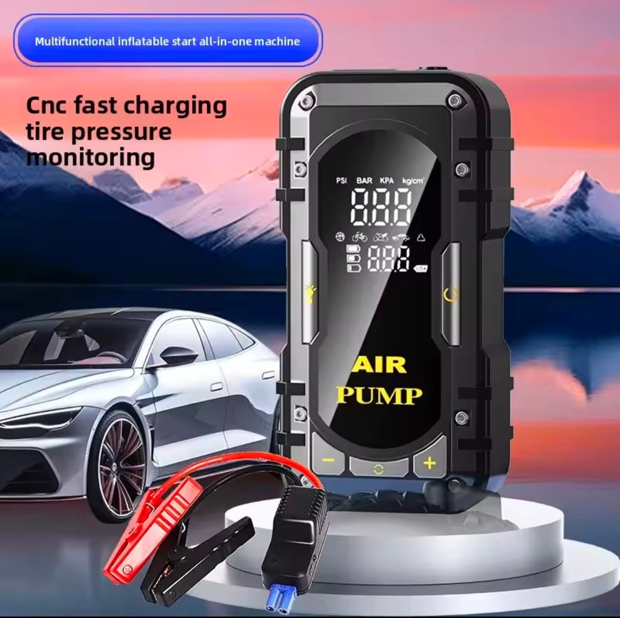 6000A 14.8V Portable Jump Starter & Air Compressor Combo