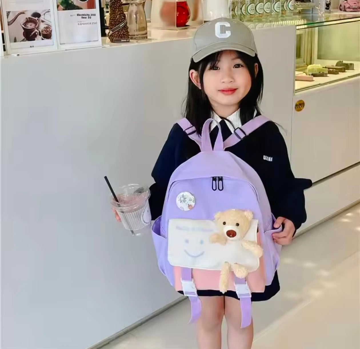 Student College School Backpack bow and bunny backpack with free sticker